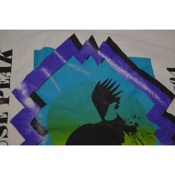 Grouse Peak Runoff 1994 Medium White Cotton Shirt Fruit of Loom Vtg Vancouver - Picture 13 of 14